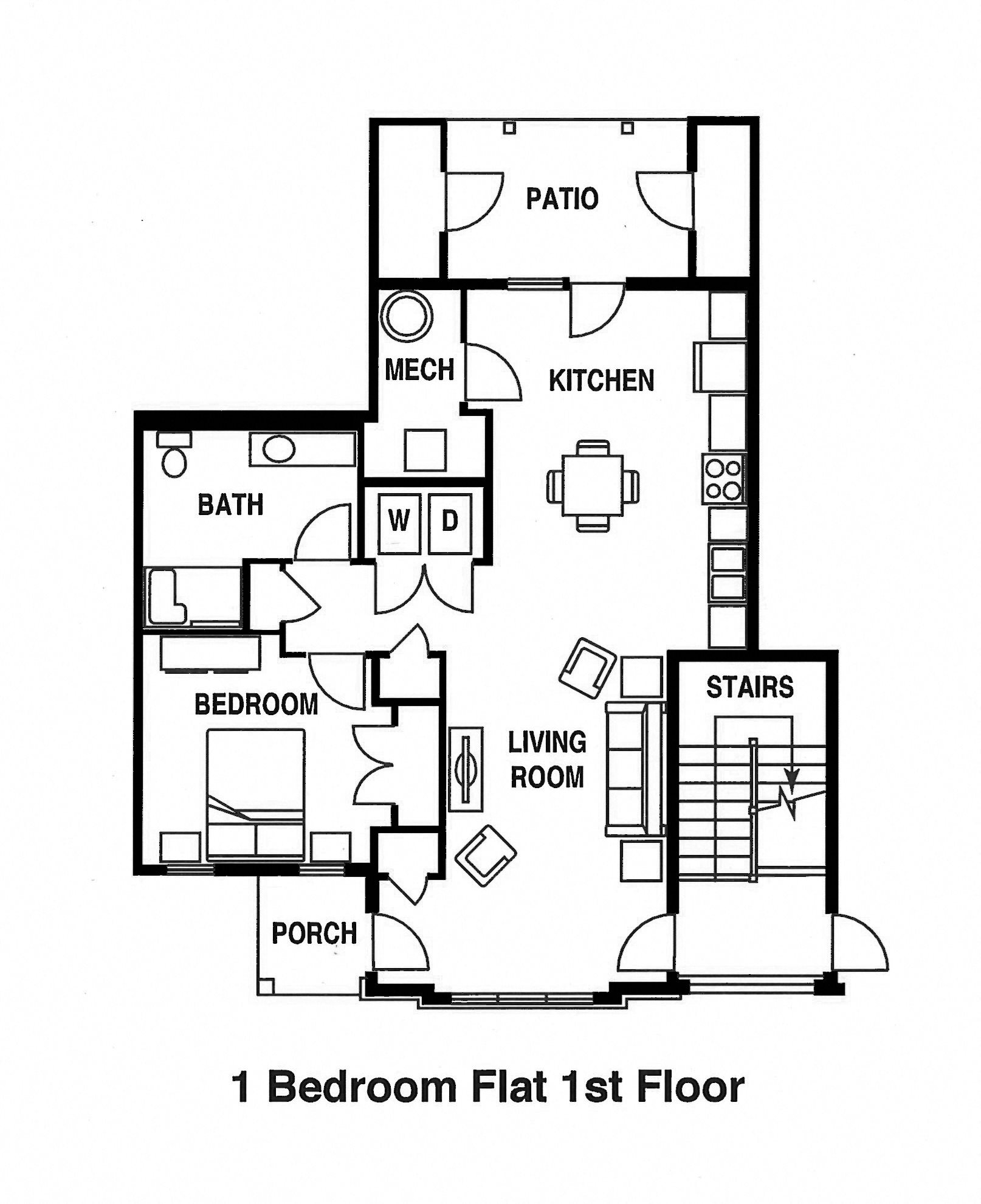 1 Bedroom Floor Plan 1